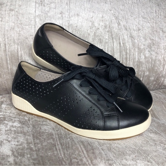 Dansko Shoes Orli Sneakers Lace Up 4711020302 Black Leather Casual Womens 41 EUC - Picture 8 of 16